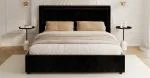 Čalouněná postel NOBILE 90x200 Černá Paris s úložným prostorem kovový rošt
