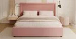 Čalouněná postel NOBILE 180x200 Růžová Paris s úložným prostorem kovový rošt