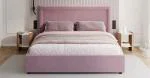 Čalouněná postel NOBILE 180x200 Fialová Paris s úložným prostorem kovový rošt