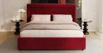 Čalouněná postel NOBILE 180x200 Vínová Paris s úložným prostorem kovový rošt