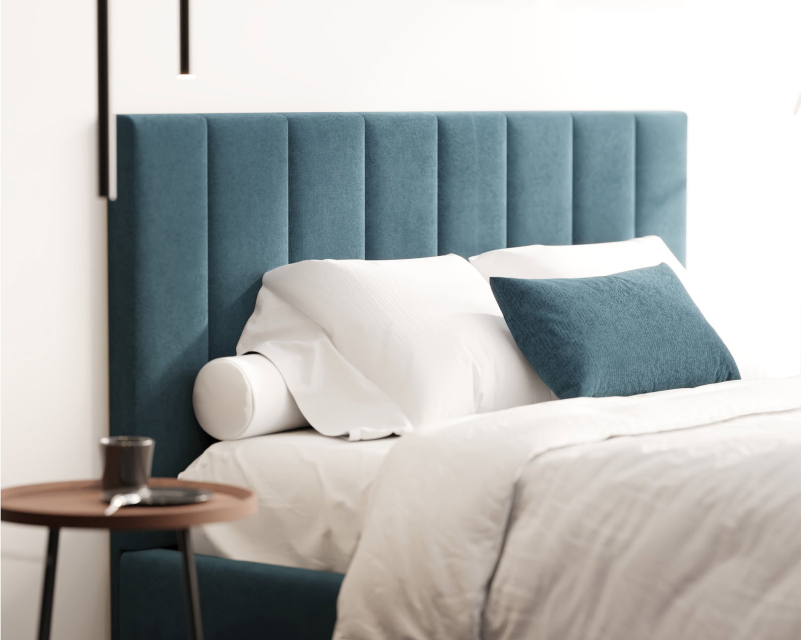 Luxusná posteľ COLORADO 180x200 s kovovým zdvižným roštom Modrá PARIS