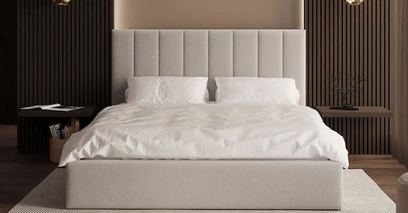 Čalouněná postel COLORADO 180x200 s kovovým zdvižným roštem BÍLÁ PARIS