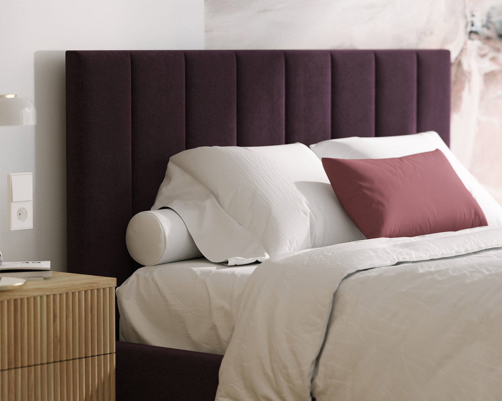 Luxusná posteľ COLORADO 120x200 s kovovým zdvižným roštom Tmavo fialová PARIS