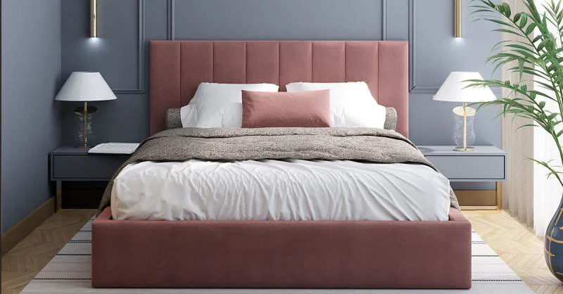 Čalouněná postel COLORADO 180x200 s kovovým zdvižným roštem LOSOSOVÁ PARIS