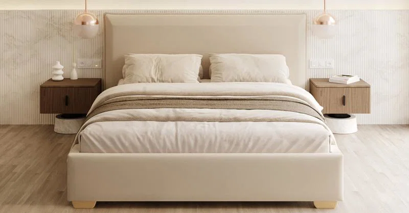 Čalouněná postel PERFETTO 180x200 s kovovým zdvižným roštem KRÉMOVÁ PARIS