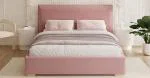 Čalouněná postel PERFETTO 140x200 s kovovým zdvižným roštem RŮŽOVÁ PARIS