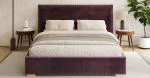 Čalouněná postel PERFETTO 140x200 s kovovým zdvižným roštem TMAVĚ FIALOVÁ PARIS