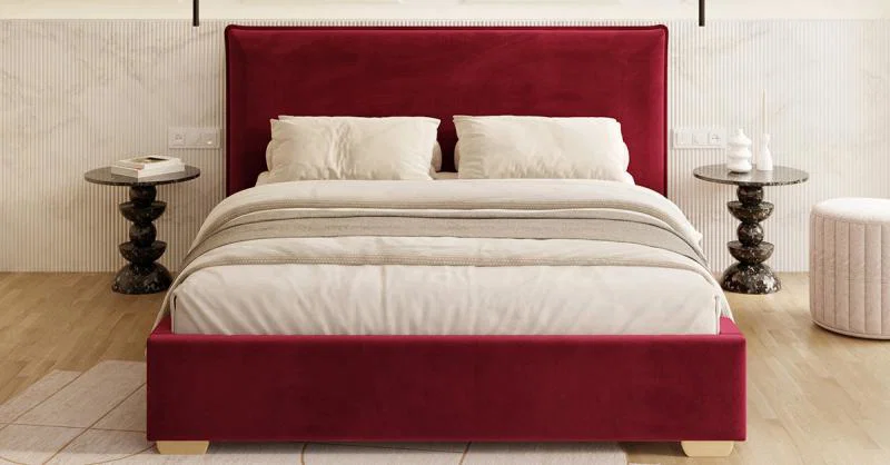 Čalouněná postel PERFETTO 160x200 s kovovým zdvižným roštem VÍNOVÁ PARIS