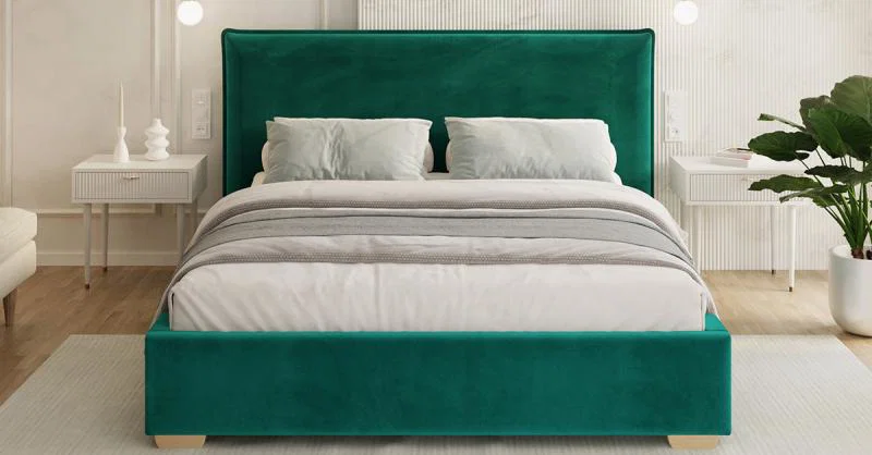 Čalouněná postel PERFETTO 180x200 s kovovým zdvižným roštem TYRKYSOVÁ PARIS