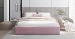 Čalouněná postel ORLANDO 90x200 Růžová PARIS s úložným prostorem kovový rošt