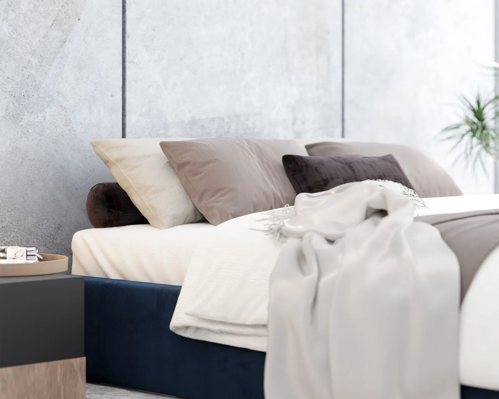 Čalouněná postel ORLANDO 140x200 Tmavě modrá PARIS s úložným prostorem kovový rošt