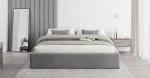 Čalouněná postel ORLANDO 160x200 Šedá PARIS s úložným prostorem kovový rošt