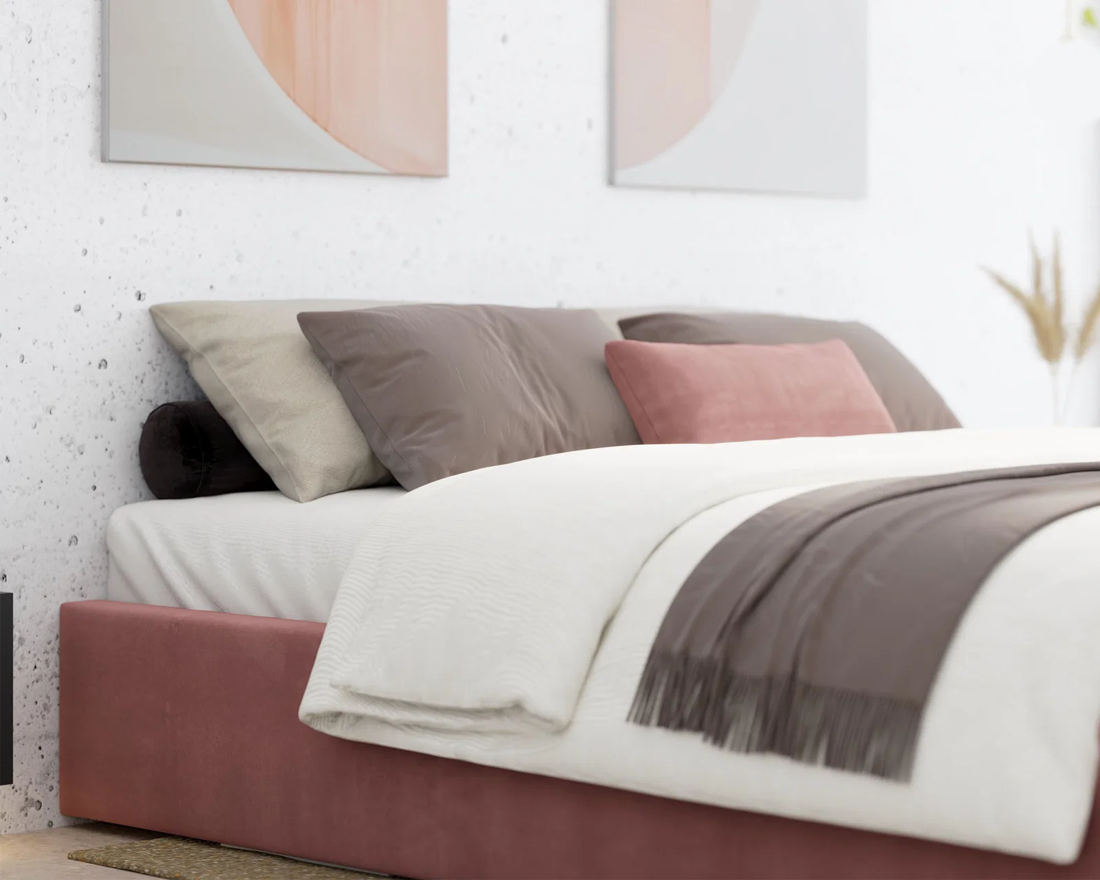 Čalouněná postel ORLANDO 180x200 Lososová PARIS s úložným prostorem kovový rošt