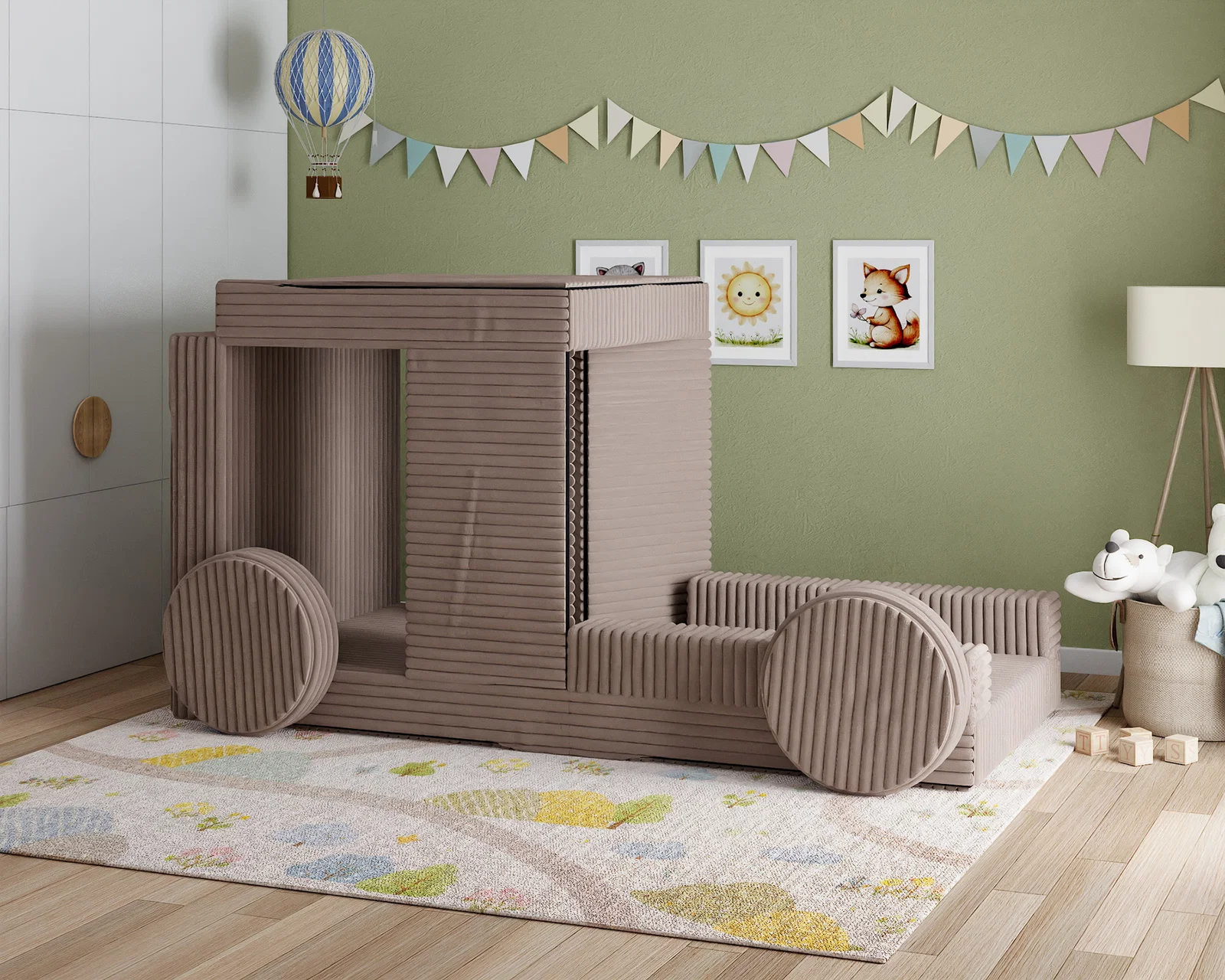 Rozkládací pohovka VARIANT HNĚDÁ SZTRUKS 160x80