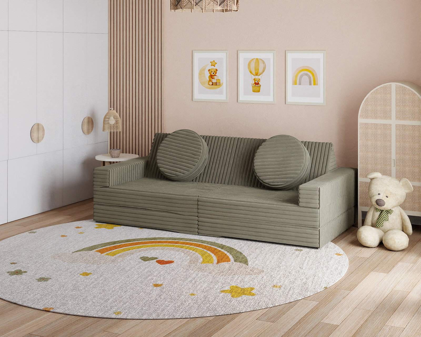 Rozkladacia pohovka VARIANT OLIVOVO ZELENÁ SZTRUKS 160x80