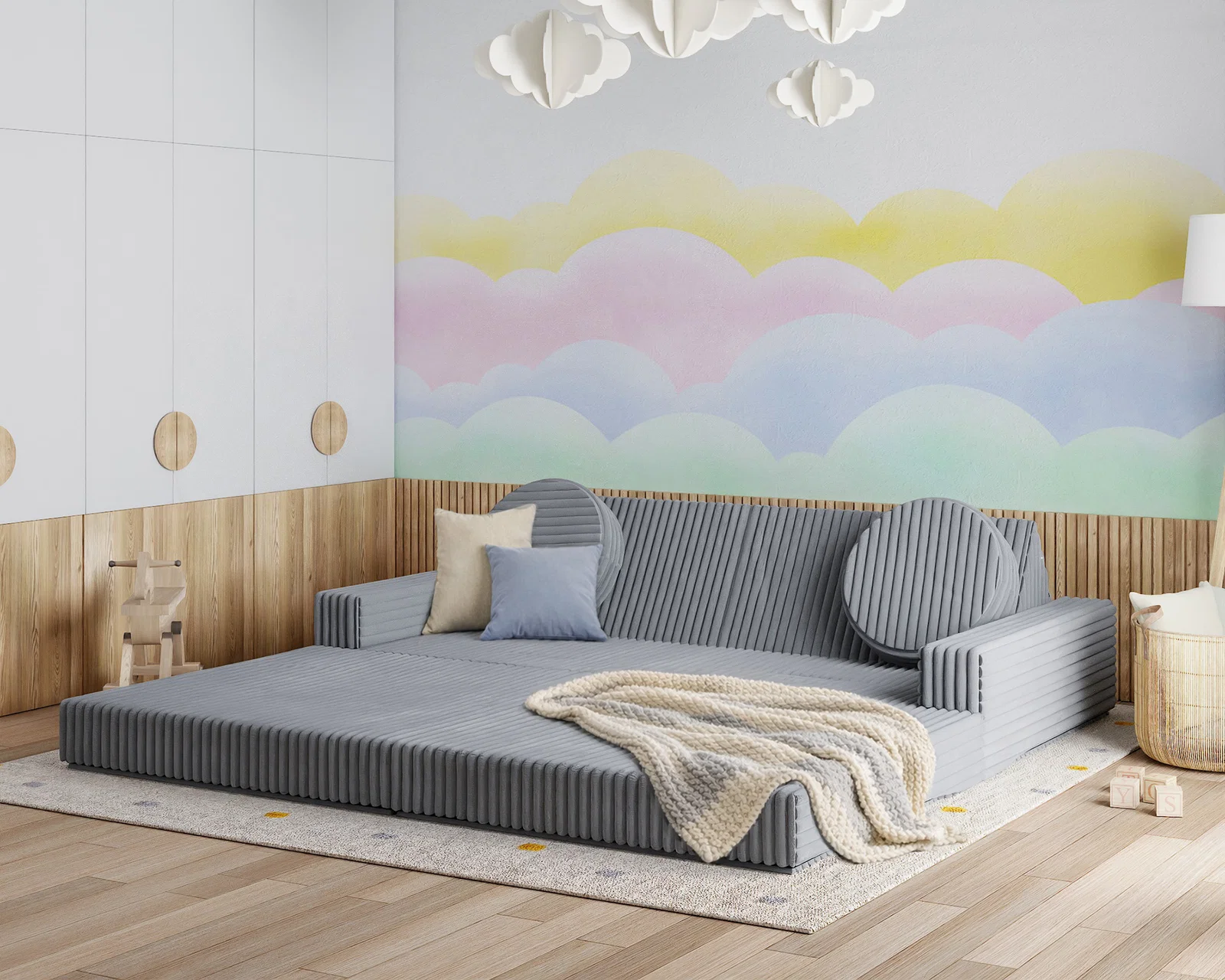 Rozkládací pohovka VARIANT TMAVĚ ŠEDÁ SZTRUKS 160x80