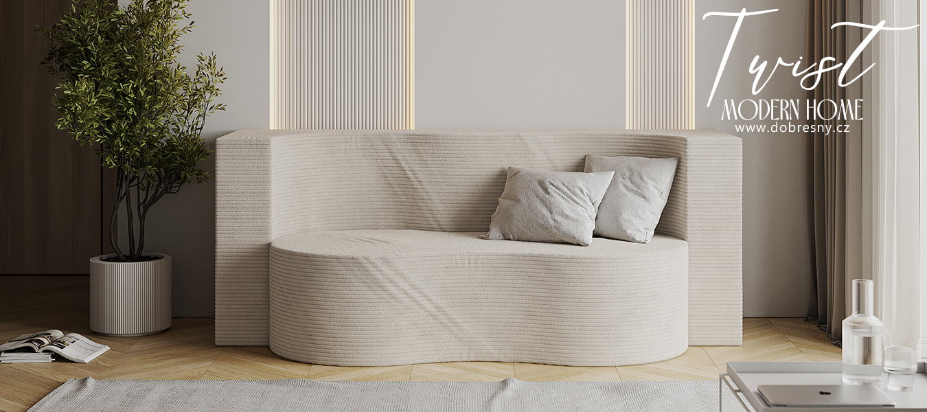Rozkladacia pohovka TWIST KRÉMOVÁ SZTRUKS 120x200