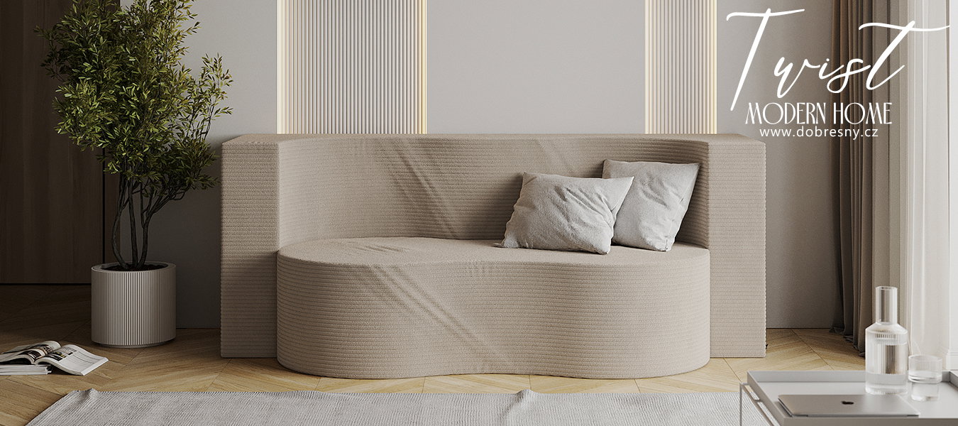 Rozkladacia pohovka TWIST BÉŽOVÁ SZTRUKS 120x200