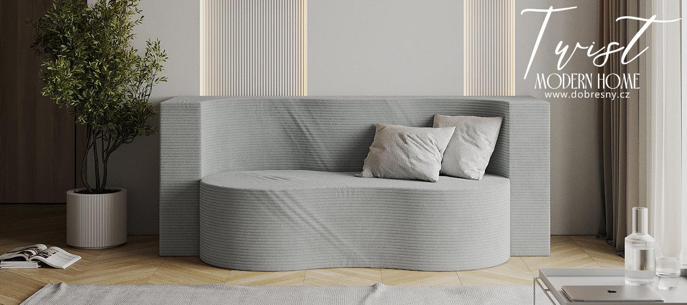 Rozkladacia pohovka TWIST ŠEDÁ SZTRUKS 120x200