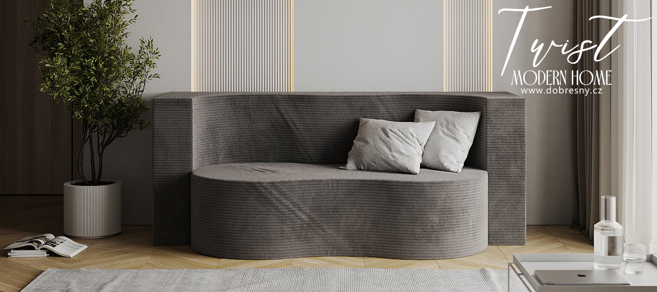Rozkladacia pohovka TWIST TMAVO ŠEDÁ SZTRUKS 120x200