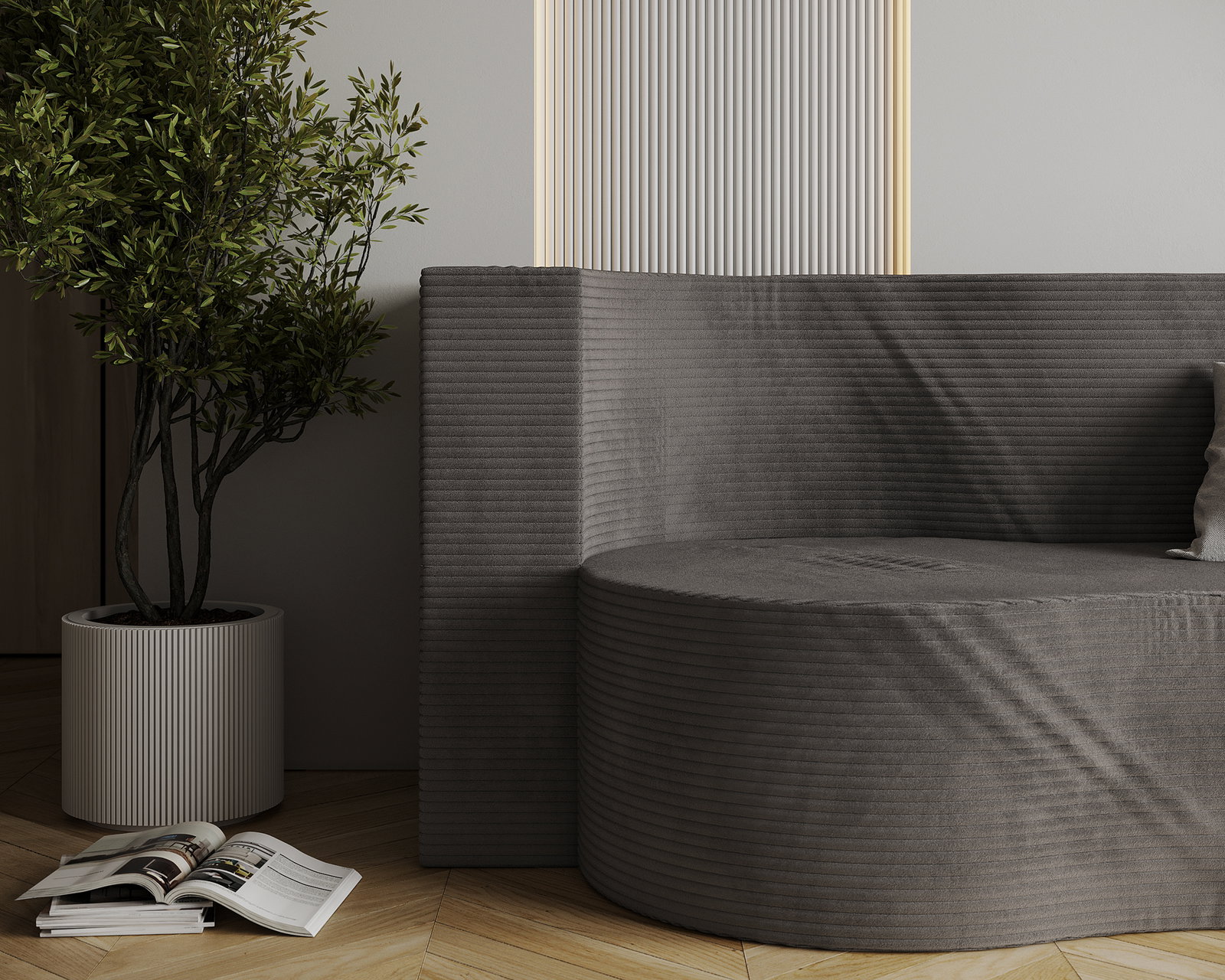 Rozkladacia pohovka TWIST TMAVO ŠEDÁ SZTRUKS 120x200