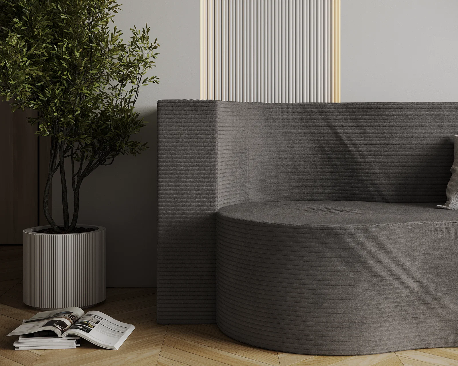 Rozkládací pohovka TWIST TMAVĚ ŠEDÁ SZTRUKS 120x200
