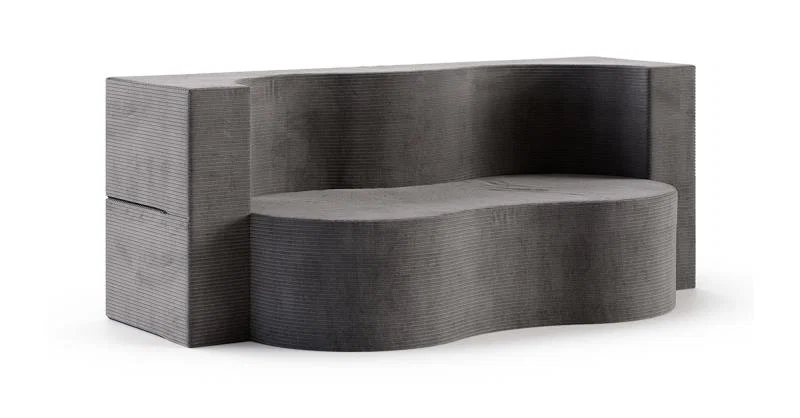 Rozkládací pohovka TWIST TMAVĚ ŠEDÁ SZTRUKS 120x200