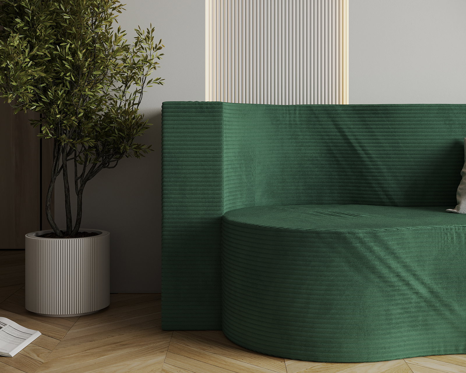 Rozkladacia pohovka TWIST ZELENÁ SZTRUKS 120x200