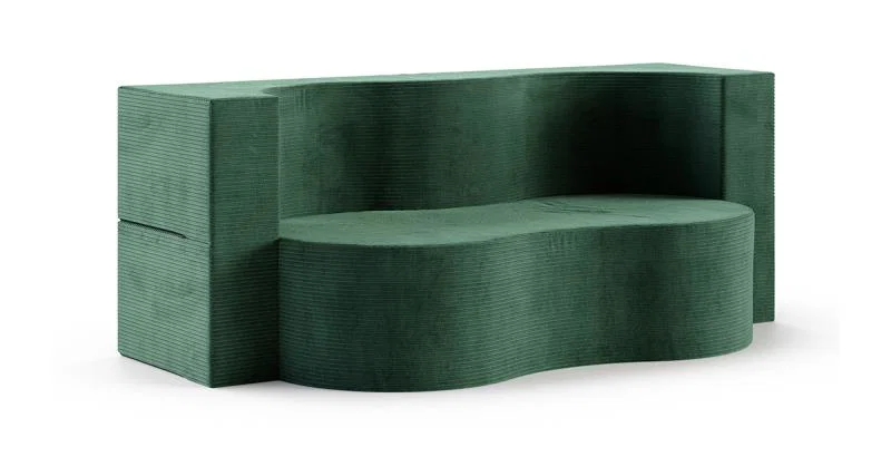 Rozkládací pohovka TWIST ZELENÁ SZTRUKS 120x200