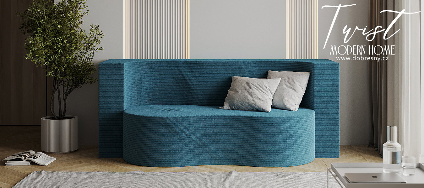 Rozkladacia pohovka TWIST MODRÁ SZTRUKS 120x200