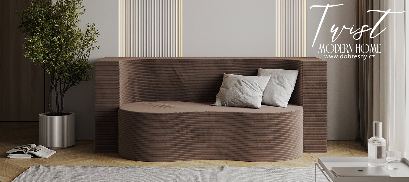 Rozkladacia pohovka TWIST HNEDÁ SZTRUKS 120x200
