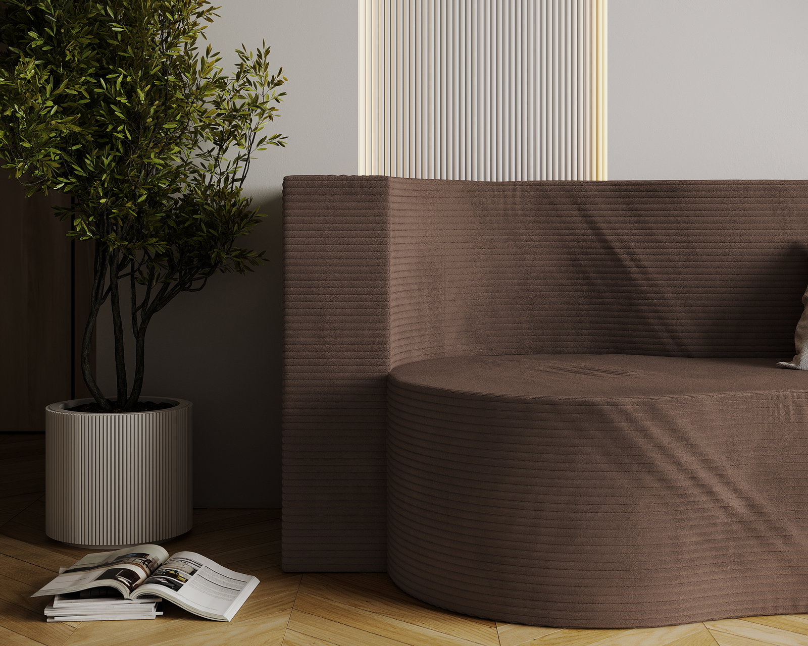 Rozkladacia pohovka TWIST HNEDÁ SZTRUKS 120x200