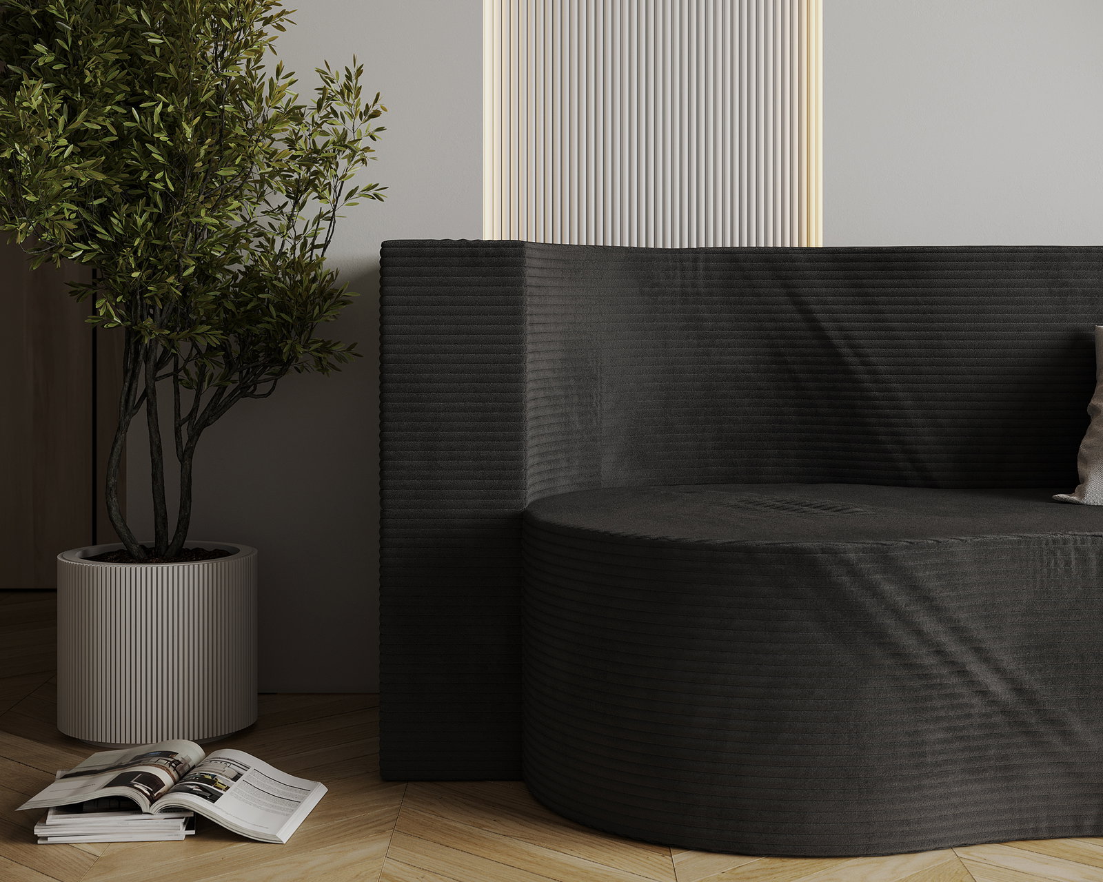 Rozkladacia pohovka TWIST ČIERNA SZTRUKS 120x200