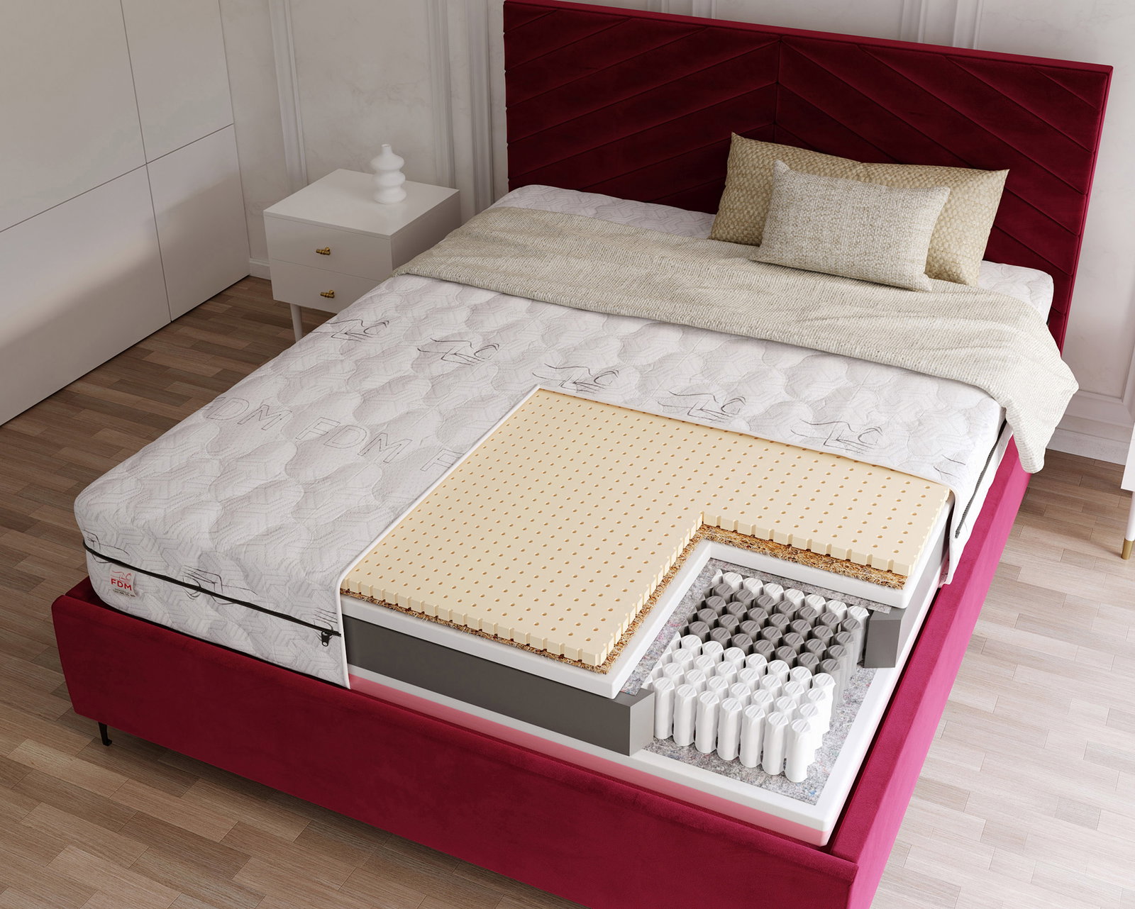 Taštičkový matrac VENETO CARBON 120x200x22cm