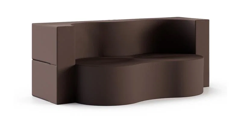 Rozkládací pohovka TWIST GARDEN HNĚDÁ voděodoná 120x200