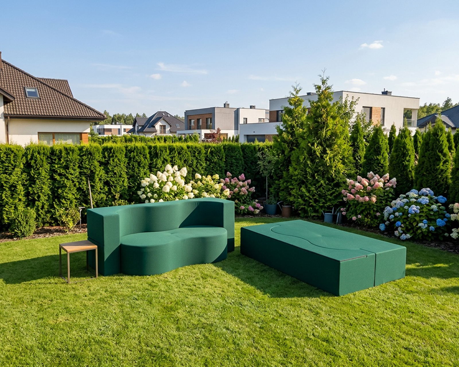 Rozkladacia pohovka TWIST GARDEN ZELENÁ vodeodoná 120x200