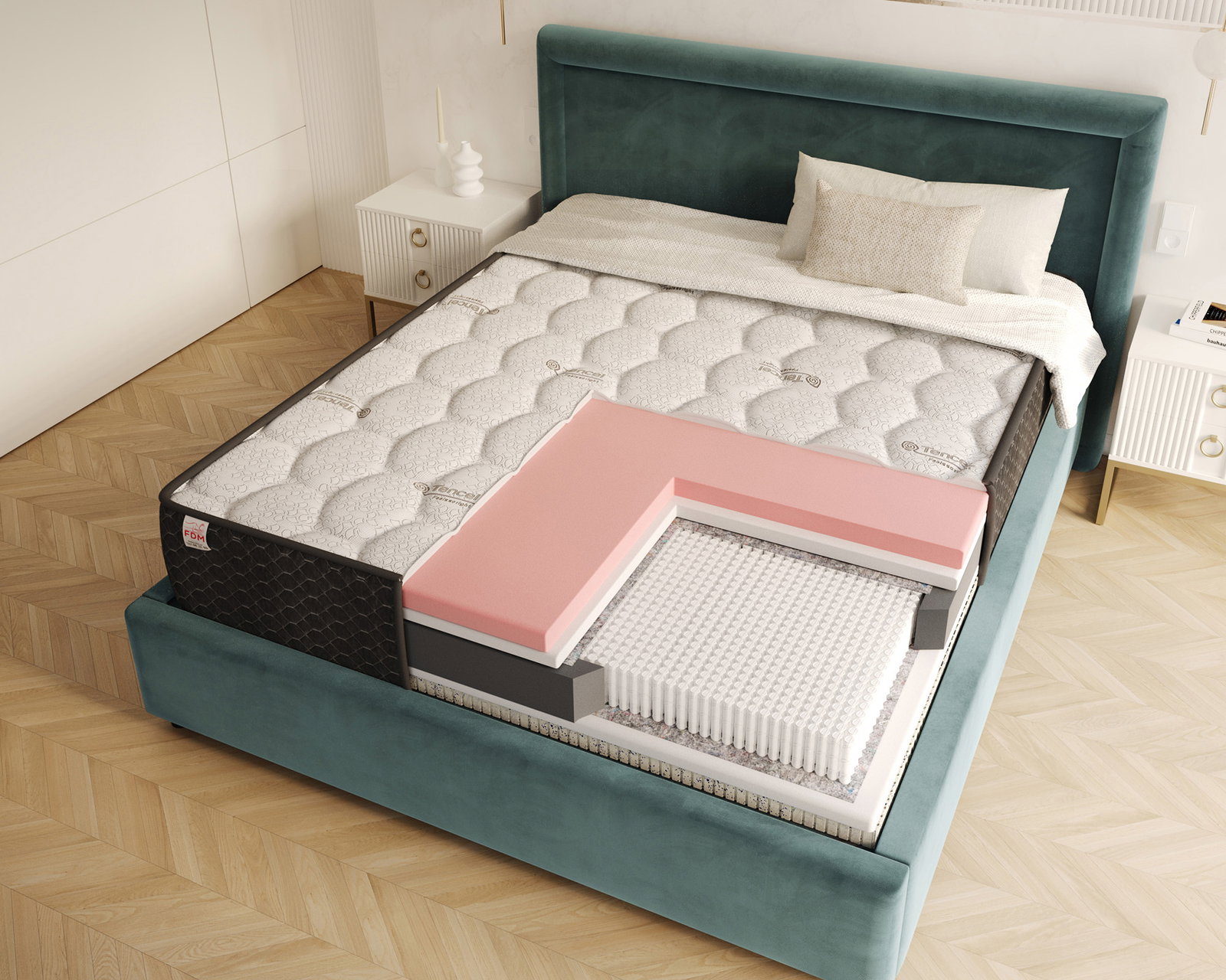 Taštičkový matrac TASSO TENCEL 90x200x24cm
