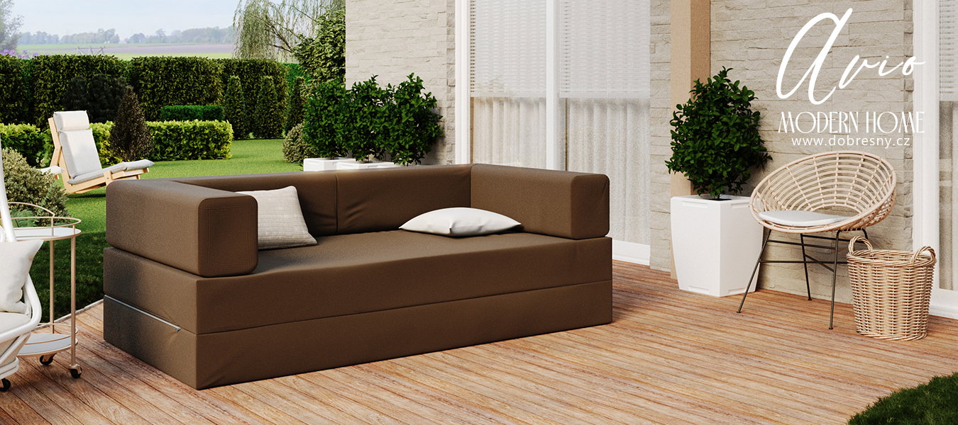 Rozkladacia pohovka AVIO GARDEN HNEDÁ vodeodoná 200x200