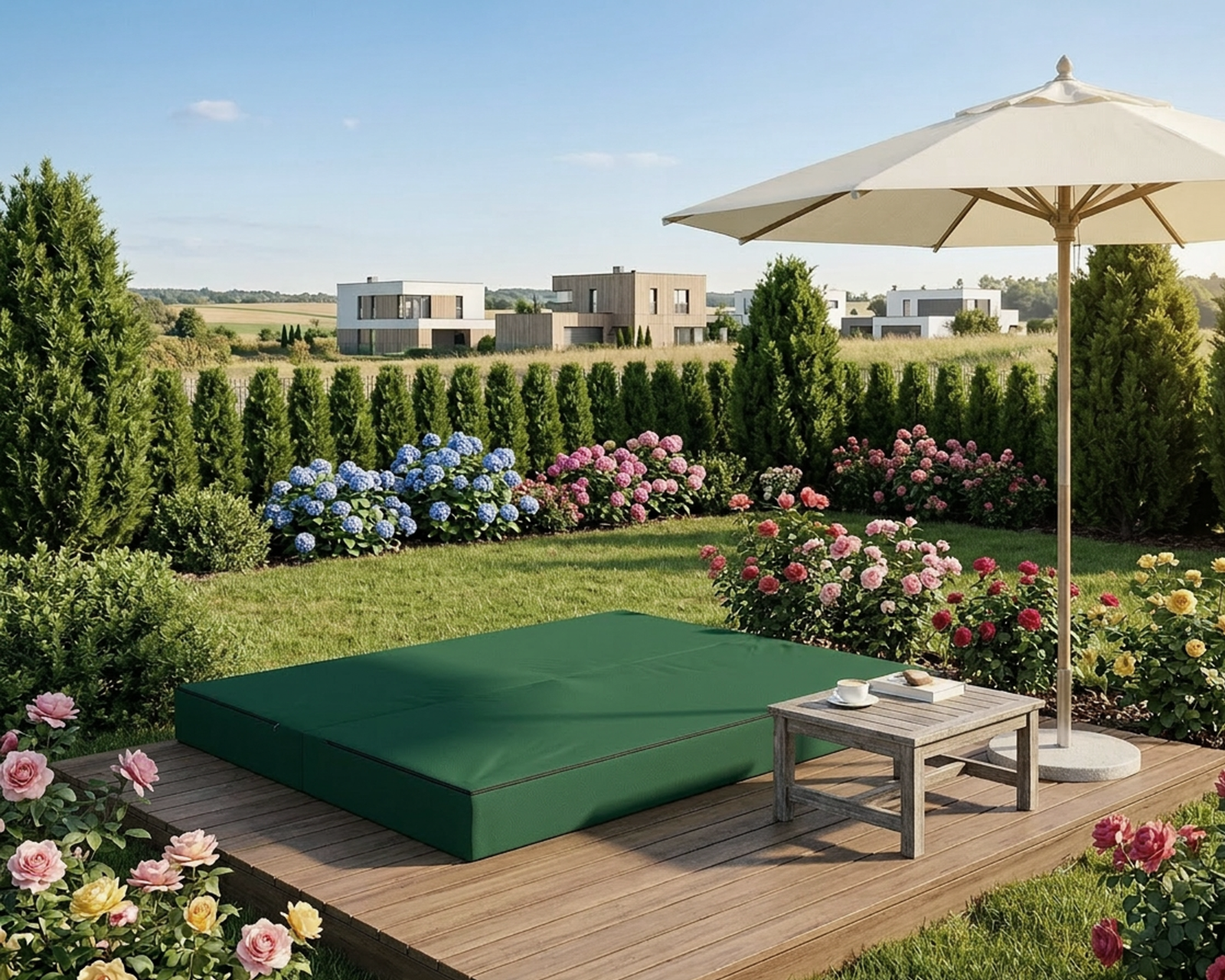 Rozkladacia pohovka AVIO GARDEN ZELENÁ vodeodoná 200x200