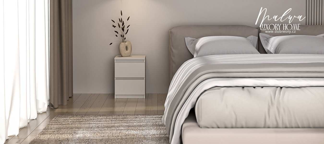 Nočný stolík MALWA M2 s 2 zásuvkami KAŠMIER