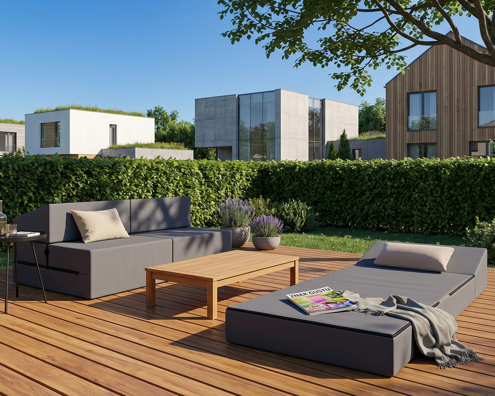 Rozkladacia záhradná pohovka SUZI GARDEN ŠEDÁ vodeodolná 70x200 výška 14 cm