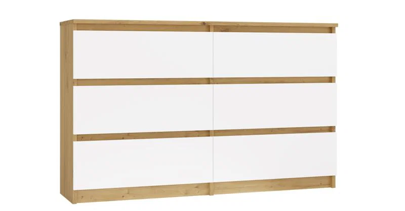 Komoda MALWA M6 120cm ARTISAN / BÍLÁ matná