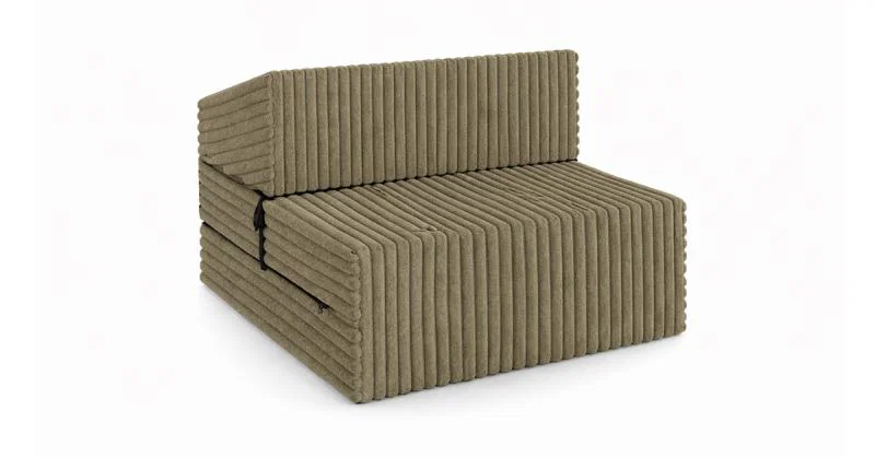 Rozkládací pohovka SUZI OLIVOVĚ ZELENÁ SZTRUKS 70x200 výška 14 cm