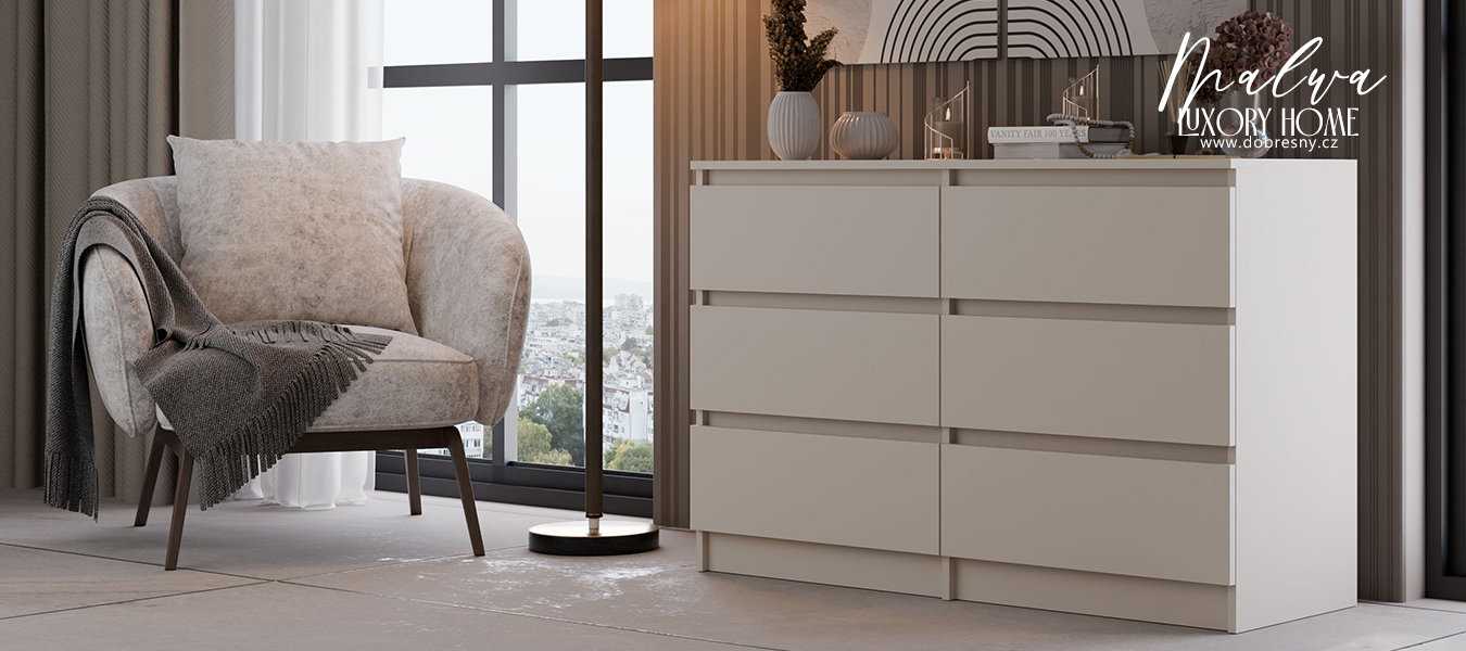 Komoda MALWA M6 120cm KAŠMIER matná