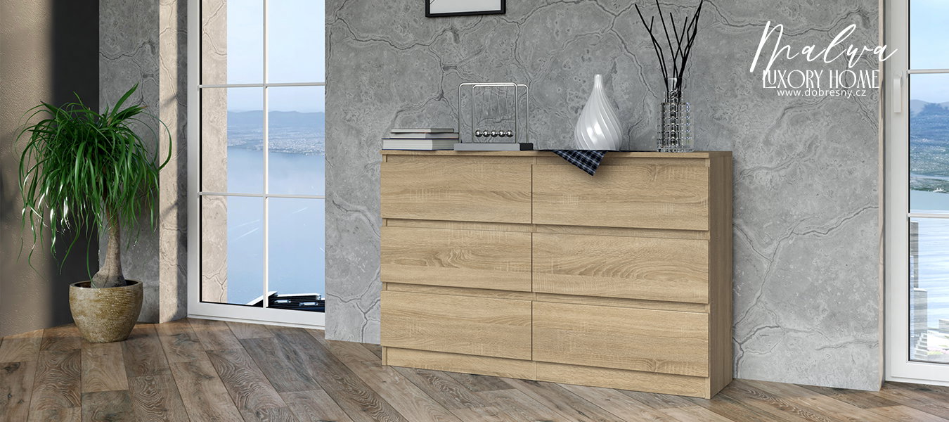 Komoda MALWA M6 120cm SONOMA matná