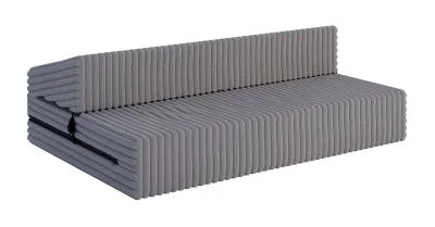 Rozkládací pohovka SUZI TMAVĚ ŠEDÁ SZTRUKS 120x200 výška 9 cm