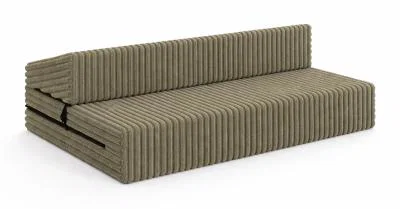 Rozkládací pohovka SUZI OLIVOVĚ ZELENÁ SZTRUKS 120x200 výška 9 cm