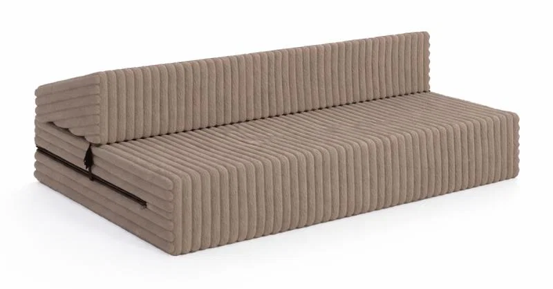 Rozkládací pohovka SUZI HNĚDÁ SZTRUKS 120x200 výška 9 cm