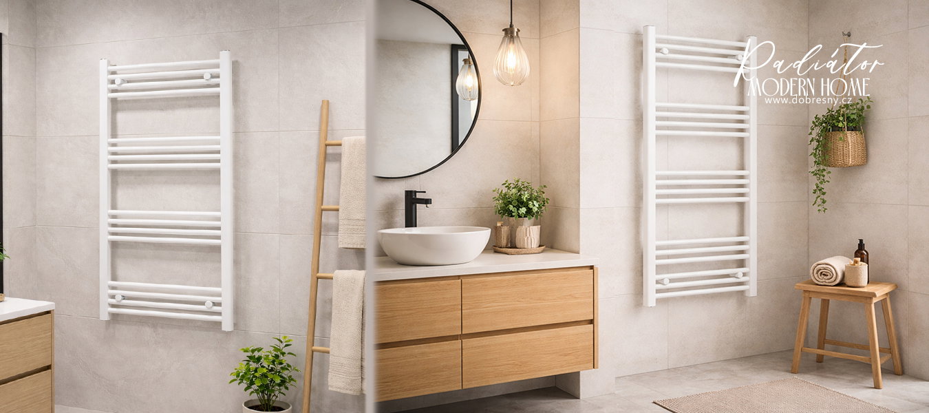 Kúpeľňový radiátor BASIC 500x800mm, 322W - BIELA