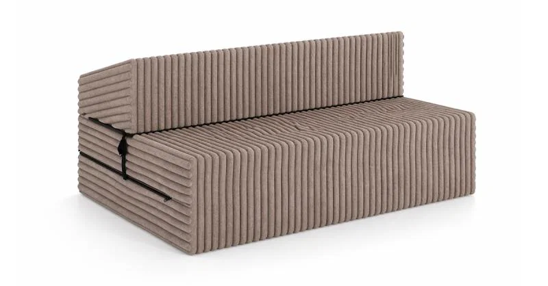 Rozkládací pohovka SUZI HNĚDÁ SZTRUKS 120x200 výška 14 cm